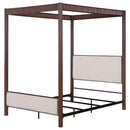  Coaster Furniture Zimmerlee 360331KE 89-inch Metal Eastern King Canopy Bed - Rust Brown IMAGE 3