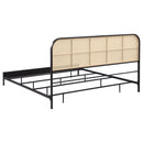  Coaster Furniture Amherst 360351KE Radio Weave Rattan Metal Eastern King Bed - Black IMAGE 5