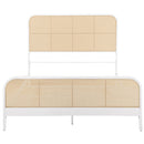  Coaster Furniture Lanewood 360251Q Open Cane Webbing Metal Queen Bed - White IMAGE 2