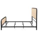  Coaster Furniture Lanewood 360250Q Open Cane Webbing Metal Queen Bed - Black IMAGE 4
