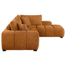  Coaster Furniture Camacho 503975 Upholstered Chaise Sectional Sofa - Orange IMAGE 4