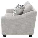  Coaster Furniture Tomkins 509672 Boucle Upholstered Loveseat - Light Grey IMAGE 4