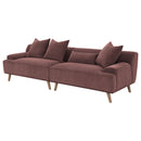  Coaster Furniture Elizabeth 503957 Corduroy Upholstered Extra Long Sofa - Wine Red IMAGE 3