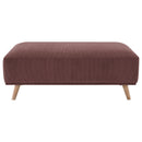  Coaster Furniture Elizabeth 503959 Corduroy Upholstered Ottoman - Wine Red IMAGE 2