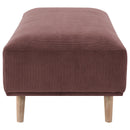  Coaster Furniture Elizabeth 503959 Corduroy Upholstered Ottoman - Wine Red IMAGE 4
