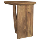  Coaster Furniture Fletcher 930029 Oval Solid Mango Wood Accent Side Table - Brown IMAGE 5