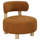  Coaster Furniture Zonie 903167 Boucle Upholstered Barrel Back Accent Chair - Orange IMAGE 1