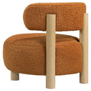  Coaster Furniture Zonie 903167 Boucle Upholstered Barrel Back Accent Chair - Orange IMAGE 5
