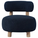  Coaster Furniture Zonie 903168 Boucle Upholstered Barrel Back Accent Chair - Blue IMAGE 2