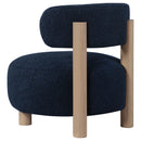  Coaster Furniture Zonie 903168 Boucle Upholstered Barrel Back Accent Chair - Blue IMAGE 5