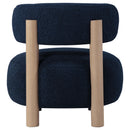 Coaster Furniture Zonie 903168 Boucle Upholstered Barrel Back Accent Chair - Blue IMAGE 6