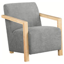  Coaster Furniture Diego 902269 Upholstered Accent Arm Chair with Wood Arms - Grey IMAGE 1