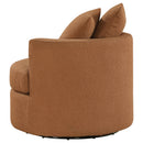  Coaster Furniture Debbie 902275 Upholstered Swivel Accent Chair - Burnt Orange IMAGE 5