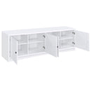  Coaster Furniture Laughlin 724113 4-door Engineered Wood 78-inch TV Stand - White IMAGE 2