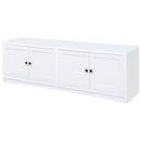  Coaster Furniture Laughlin 724113 4-door Engineered Wood 78-inch TV Stand - White IMAGE 4