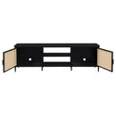  Coaster Furniture Amherst 710034 2-door 70-inch Metal TV Stand Media Console - Black IMAGE 3