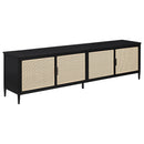  Coaster Furniture Amherst 710035 4-door 78-inch Metal TV Stand Media Console - Black IMAGE 1