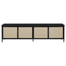  Coaster Furniture Amherst 710035 4-door 78-inch Metal TV Stand Media Console - Black IMAGE 2
