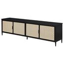  Coaster Furniture Amherst 710035 4-door 78-inch Metal TV Stand Media Console - Black IMAGE 4
