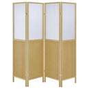  Coaster Furniture Mattison 960121 4-Panel Room Divider Folding Shoji Screen - Natural IMAGE 2