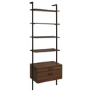  Coaster Furniture Owens 980074 96-inch 4-shelf Storage Wall Bookshelf - Walnut IMAGE 1