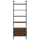  Coaster Furniture Owens 980074 96-inch 4-shelf Storage Wall Bookshelf - Walnut IMAGE 3