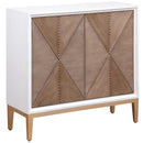  Coaster Furniture Gretchen 950408 2-door Wood Fluted Parquet Cabinet - White and Brown IMAGE 1
