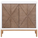  Coaster Furniture Gretchen 950408 2-door Wood Fluted Parquet Cabinet - White and Brown IMAGE 2