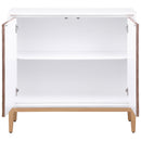  Coaster Furniture Gretchen 950408 2-door Wood Fluted Parquet Cabinet - White and Brown IMAGE 3