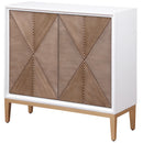  Coaster Furniture Gretchen 950408 2-door Wood Fluted Parquet Cabinet - White and Brown IMAGE 4