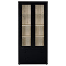  Coaster Furniture Hawthorne 953478 4-shelf Glass Door Cabinet with Drawers - Black IMAGE 3