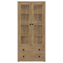  Coaster Furniture Hawthorne 953479 4-shelf Glass Door Tall Cabinet with Drawers - Mango IMAGE 3