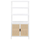  Coaster Furniture Amherst 961652 3-shelf Radio Weave Cane Metal Accent Cabinet - White IMAGE 2