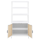  Coaster Furniture Amherst 961652 3-shelf Radio Weave Cane Metal Accent Cabinet - White IMAGE 3