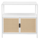  Coaster Furniture Amherst 961642 2-door Radio Weave Cane Metal Accent Cabinet - White IMAGE 2