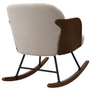  Coaster Furniture Paige 602625 Boucle Upholstered Mid Back Rocking Chair - Beige IMAGE 6