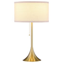  Coaster Furniture Elmira 920241 24-inch Drum Shade Metal Table Lamp - Gold IMAGE 1