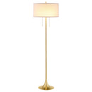  Coaster Furniture Elmira 920240 65-inch Drum Shade Metal Floor Lamp - Gold IMAGE 1
