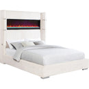  Coaster Furniture Tisdall 306032Q Upholstered Queen Flame Visualizer Bed - Cream IMAGE 3