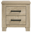 Coaster Furniture Oakglen 225102 2-drawer Nightstand Bedside Table - Weathered Oak IMAGE 3