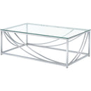 Coaster Furniture Lille 720498-S2 2-piece Glass Top Coffee And End Table Set - Chrome IMAGE 5